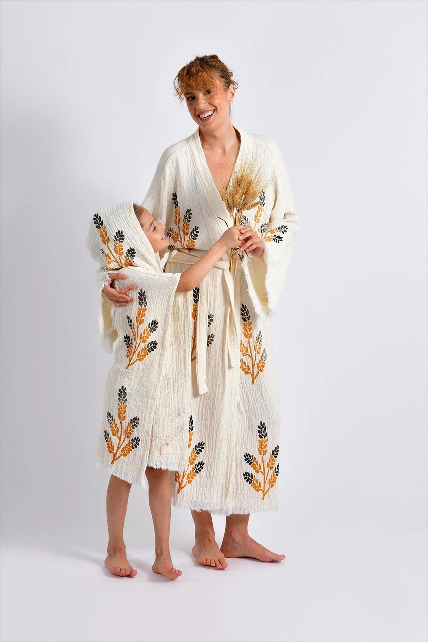 Brandsmithshop Golden Wheat Anne Çocuk Kimono Panço Çok Renkli