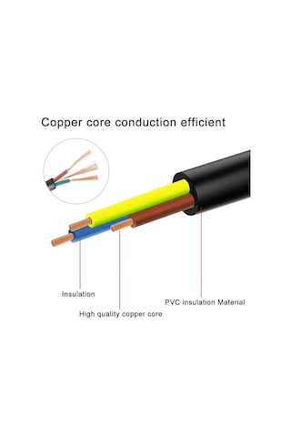 C13 Bakır Power Kablo - Elektrik Güç Kablosu - 3*1.5mm² - 1.8 mt