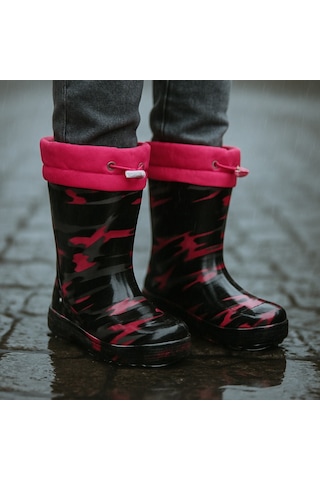 Unisex Çocuk Kamuflaj Desenli Yağmur Çizmesi