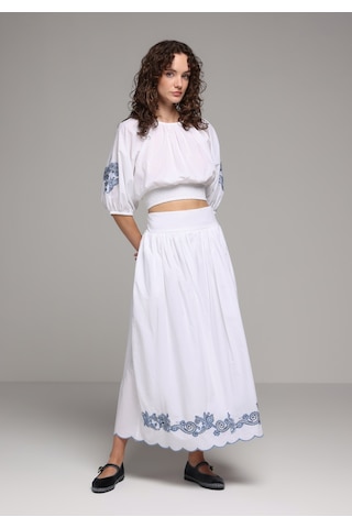 Colin's Colins Maxi Length Jakarlı Kadın Beyaz Etek Cl1079925 Q1.v1 Wht
