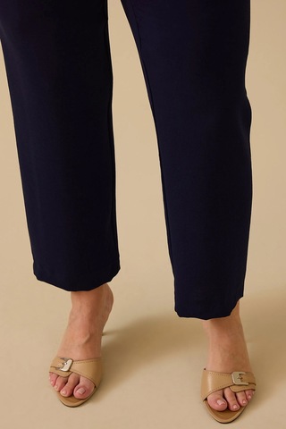 Galaxi Kadın Büyük Beden Bağcıklı Bol Paça Pantolon 4018 Lacivert Lacivert