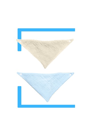 Bebek Ağız Bezi Salya Önlüğü Fular Çok Amaç 2'li M-bej Krem - Mavi