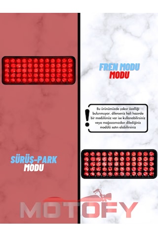 Çakarsız Ultra Parlak Motosiklet Kedi Gözü Boyutlu Stop Lambası Extra Farkedilebilirlik Sağlar