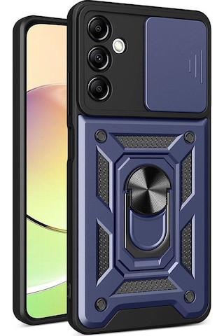 Samsung Galaxy Uyumlu A14 Kılıf Manyetik Standlı Kamera Korumalı Yüzüklü Zırh Tank Kılıf Koruyucu Kapak