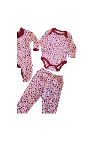 Kız Bebek Tulumlu Patikli Pantolonlu Çıtçıtlı Badili 3'Lü Set Lila