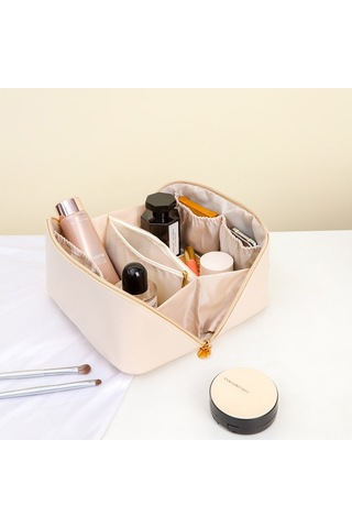 Reedark Büyük Kapasiteli Pu Deri Kozmetik Çantası - Pratik Ve Dayanıklı