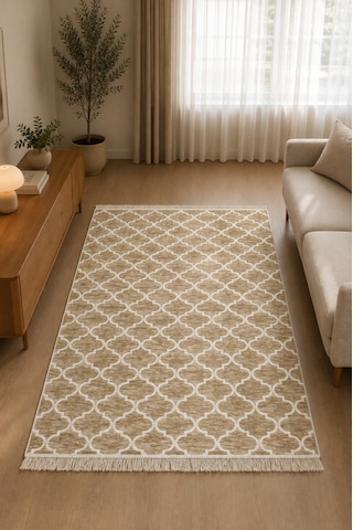 Kilim Paspas Çok Amaçlı Halı Makinede Yıkanabilir Toz Yapmaz Bej