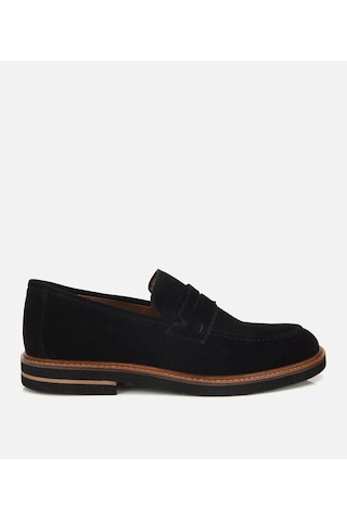 Hotiç Erkek Süet Deri Siyah Klasik Loafer