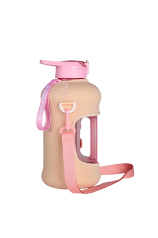 Roxform Suluk Matara 2200 Ml, Premium Pp Malzeme, Sağlıklı Bpa & Bps İçermez, Kılıflı, Çift Kapaklı, Krem Kılıf, Pembe Krem