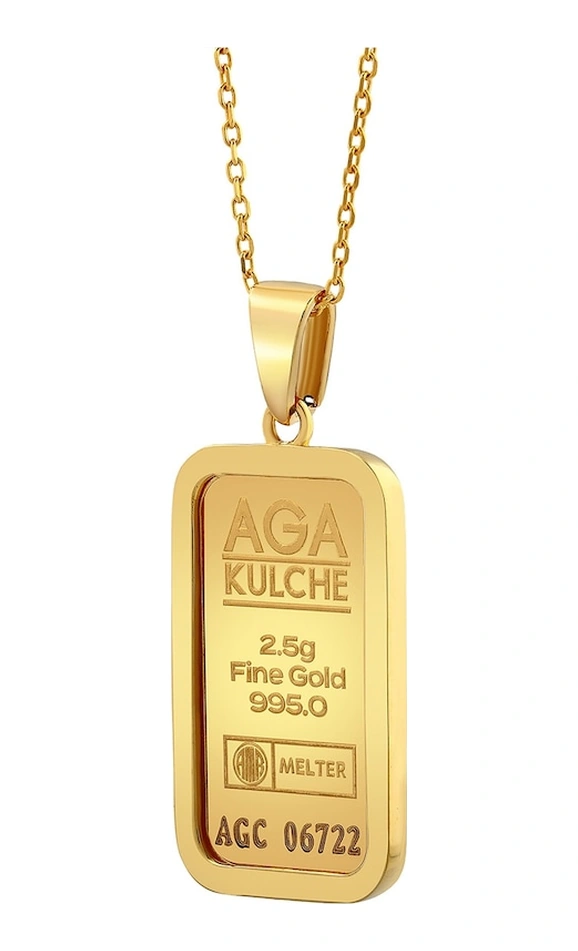 Agakulche 2.5 Gr Altın Külçe Kolye