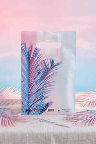 Eczane Hediyelik & Alışveriş Poşeti Bio Palmiye Desenli 20 x 30 CM 100 Adet