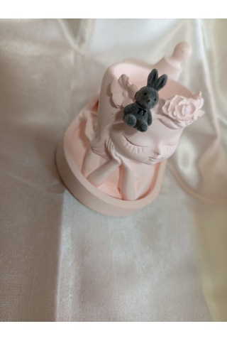 Gri Peluş Tavşanlı Küpe