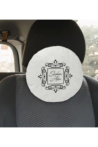 Bk Gift Kişiye Özel İsimli Yuvarlak Araç Koltuk Yastığı-1