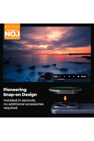K&f Concept İphone 17 Pro Ve Pro Max İçin Ayarlanabilir Nd2-32 Filtre Black