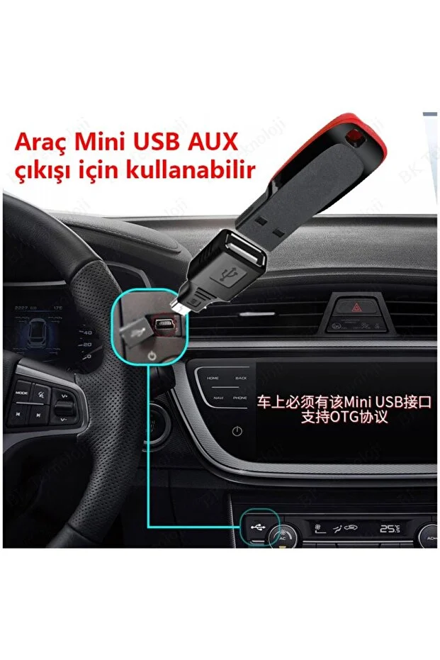 Usb Mini 5 Pin Aparat Usb Erkek Usb Dişi Aparat Oto Teyp Flash Bellek Mini Usb V3 Otg Dönüştürücü Aparat Mini 5pin