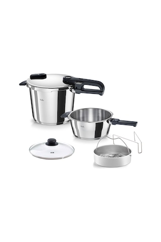 Fissler Vitaquick Edition Düdüklü Tencere 6+3,5 Litre Gümüş