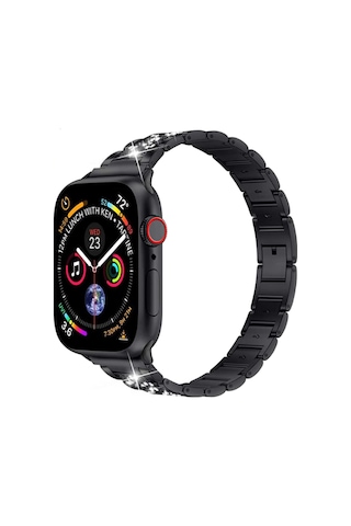 Apple Uyumlu Watch Seri 42/44 Mm Metal Three Beads Set Kol Kordon (522685426)-Çeşitli Renk
