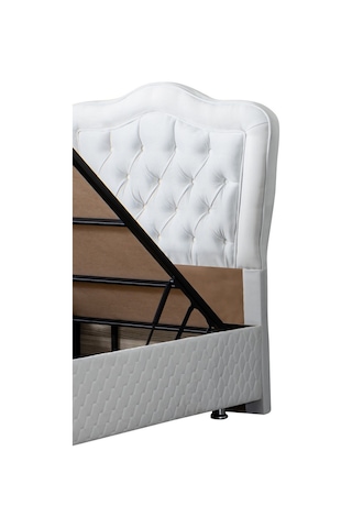 Setaymobilya Baza, Camelli Beyaz Tek Kişilik Baza + Başlık, Setay