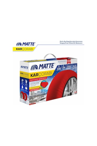 Matte Active Series Oto Araba Lastik Anti Patinaj Kar Çorabı Kırmızı Small 2