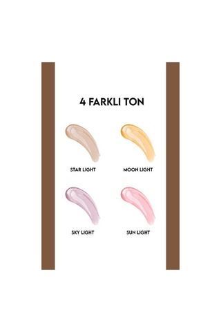 Özel Seri Işıklı Makyaj Gece Makyajı Vücut Işıltısı 4'lü Likit Highlighter Aydınlatıcı Seti Çok Renkli