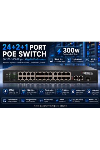 24+2+1 Sfp Poe Switch 10/100/1000mbps 300w Gigabit 24+2+1 Sfp Poe Switch 10/100/1000mbps 300w Gigabit