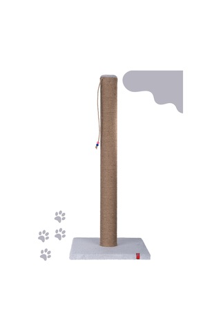 90cm Catnipli Kalın Borulu Dev Tırmalama Tahtası Gri