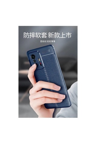 Xiaomi Mi 11t Pro 5g Ile Uyumlu Kılıf Kamera Lens Korumalı Deri Doku Silikon Kapak Case Col25748-lacivert