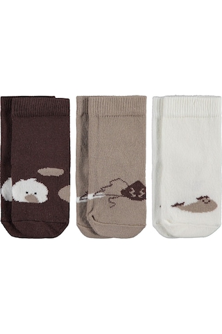 Civil Baby Karikatür Desen 3'lü 6- Bebek Erkek Çorap Set - Standart 6 Ay Standart
