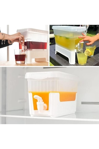 Güncelçarşı Musluklu Ve Ayaklı Buzdolabı Sebili, Su Sebili, Limonata, Portakal Suyu, Piknik, Balkon, Seyyar Masa Sebili, 4 Litre