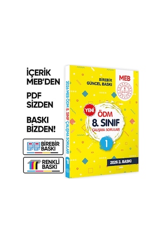 LGS MEB Çalışma Soruları Soru Bankası ÖDM 8.Sınıf Çalışma Kitabı 1 (A4 Renkli Baskı) BASKI ÜCRETİ