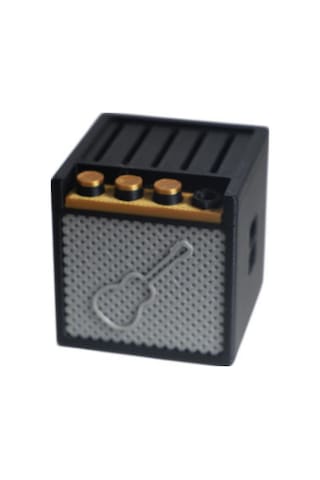 Qingmipy Siyah Pla Simülasyon Hoparlör Gitar Pena Saklama Kutusu Masaüstü Dekoratif Hediyelik Aksesuar 5x5x5 Cm