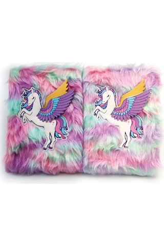 Periboia Unicorn Tasarımlı Peluş Hatıra Defteri Çok Renkli
