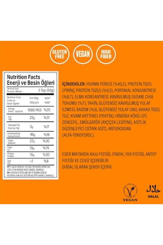 Balanu Portakal Dolgulu ve Bademli Meyveli Protein Topları 110 G