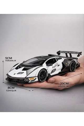 Hobiez World Orjinal 1:24 Lisanslı Çek - Bıraklı Metal Lamborghini Essenza SCV12 Model Araba