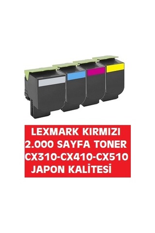 Lexmark Cx310 Cx410 Cx510 Kırmızı Toner 80C80M0 80C8Sm0