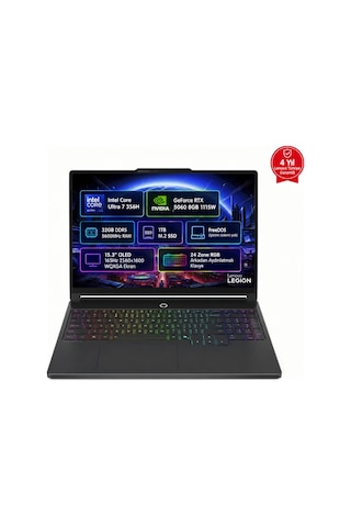 Lenovo Legion 5 15IPH11 83RW0004TR Ultra 7 356H 32 GB 1 TB SSD RTX5060 8 GB 15.3" Dos Dizüstü Bilgisayar