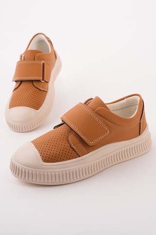 Muggo Rony Cırtlı Delikli Günlük Nefes Alabilen Unisex Çocuk Sneaker Spor Ayakkabı Taba