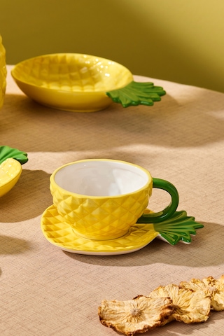 Karaca Pineapple Çay Fincanı 185 Ml Sarı