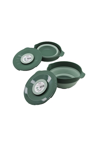 Storeşahin Katlanabilir Kapaklı Silikon Plastik Mikser Kabı Yeşil Shn0720