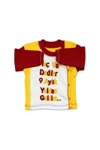 Gülücük Sari Kirmizi Unisex Bebek Sarı Kırmızı 4'lü Taraftar Hastane Çıkış Seti Sarı - Kırmızı