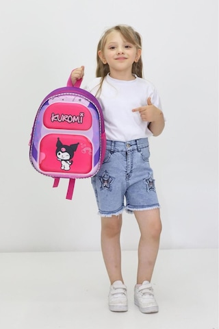 Kuromi Temalı Sevimli Ortopedik Anaokul Ve İlkokul Çantası Mor5