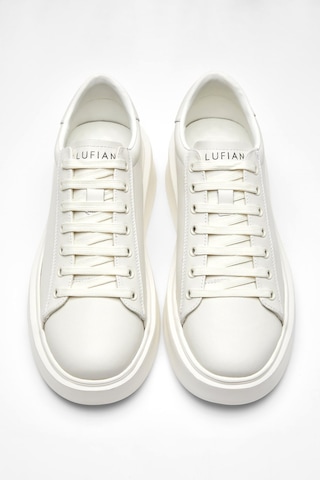 Lufian 112230221 Gage 25k Erkek Hakiki Deri Klasik Sneaker Beyaz Beyaz