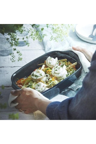 Emile Henry Fırın Kabı Dikdörtgen 36 X 23,5 Cm Yeşil/cedar Yeşil