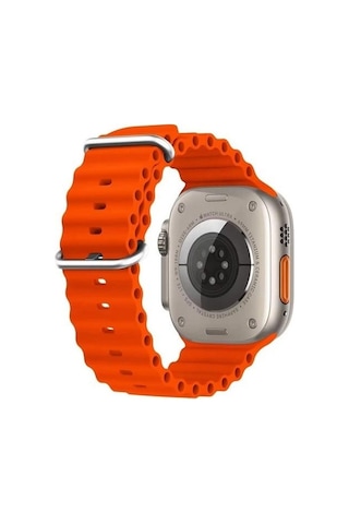 Apple Uyumlu  Watch 42mm 44mm 45mm 49mm 1/2/3/4/5/6/se/7/8/ultra Akıllı Saat Ocean Kordon Ve Kayışı Turuncu