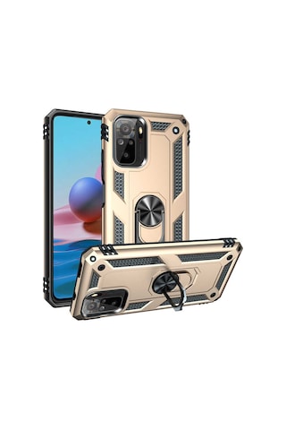 Xiaomi Redmi Note 10 Kılıf Zore Vega Yüzüklü Standlı Zırh Kılıf