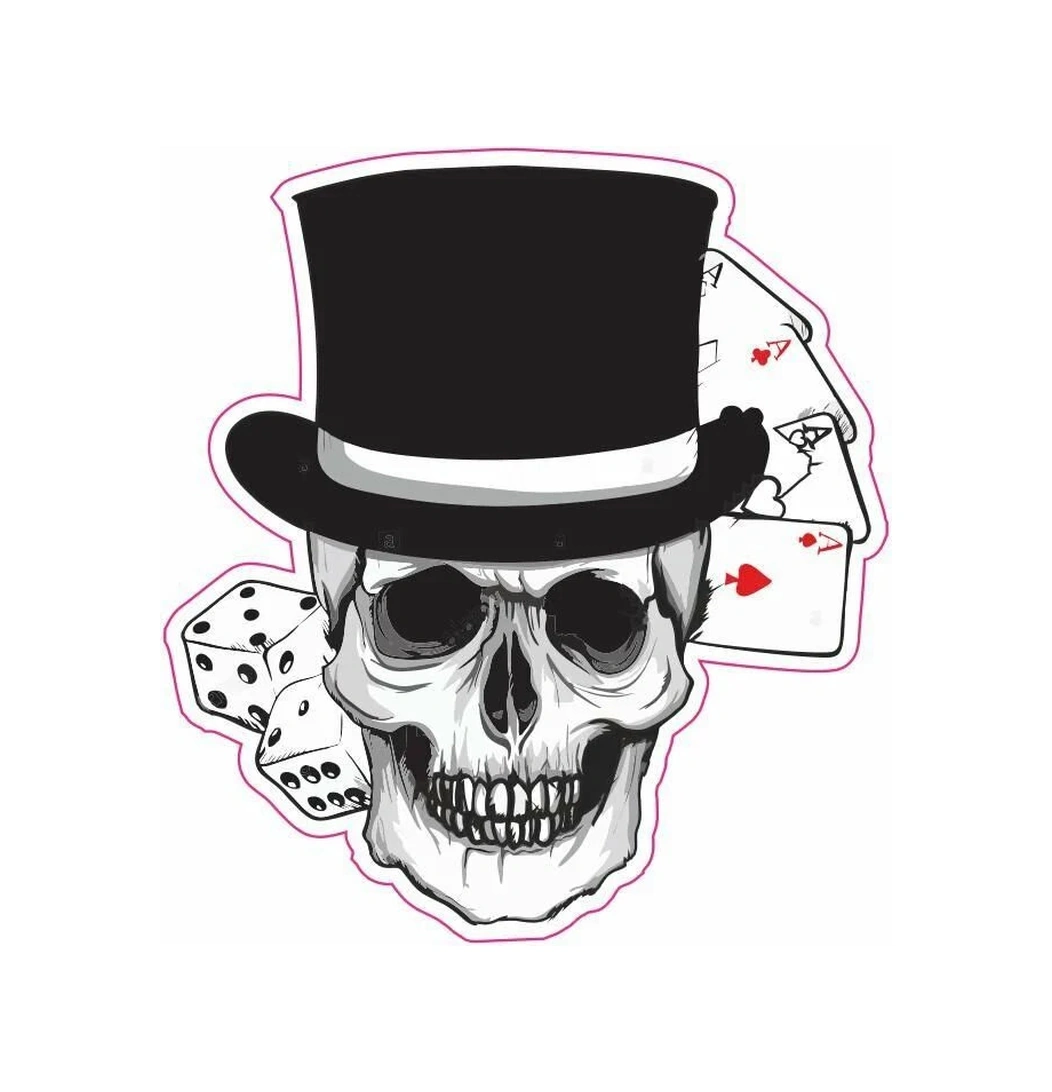 Kabartmalı Kurukafa Motor Ve Oto Sticker 8,5x7,5 Cm Ölçüsünde