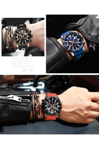 Yingfu Mf0349g Kronograf Kızaklı Kristal Kol Saati-orijinal Kutusunda Siyah Gümüş