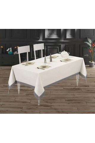 Nivemeshome File Gri 160 260 Masa Örtüsü Evlüks Gri