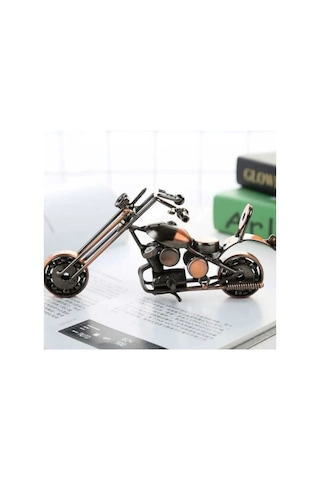 El Yapımı Vintage Demir Motorsiklet Modeli Ev-ofis Için Dekoratif Metal Süs Küçük Boy