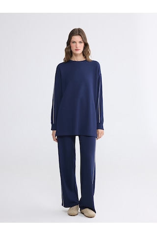 Lcw Everyday Lacivert Soft Touch Oversize Kadın Sweatshirt